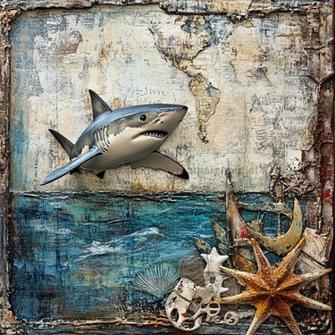 Nautical Sign, Shark Sign, DCO-02578, Sign For Wreath, 10x10